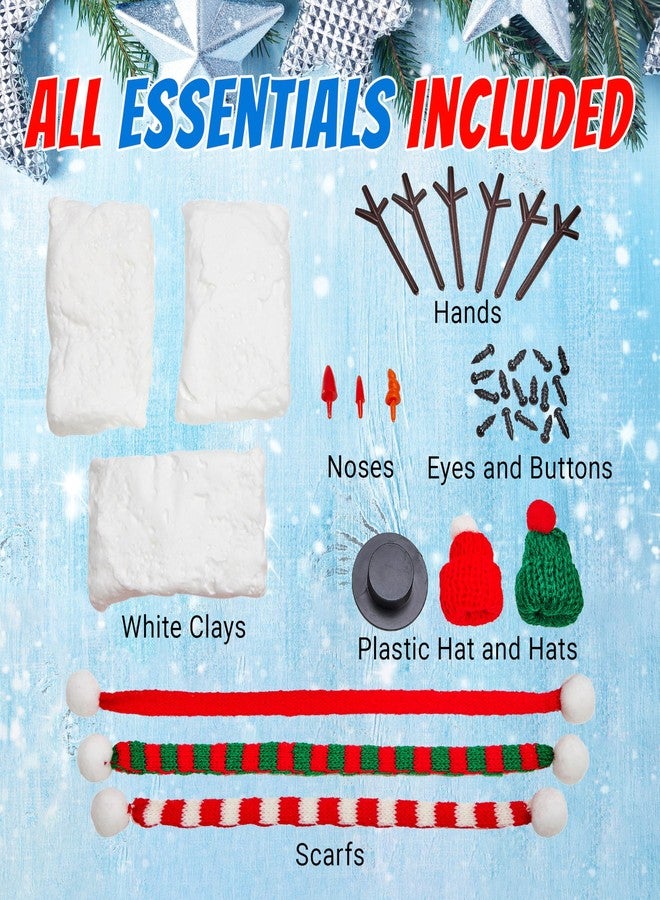 Playbees Snowman Making Kit for Kids 3-12 - Air Dry Clay Snowman DIY Craft Set - Creative Holiday Activity, Christmas Stocking Stuffer & Winter Craft - Image 3
